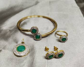 M Creation Gold Plated Combo Set For Women/Girls 1