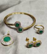 M Creation Gold Plated Combo Set For Women/Girls