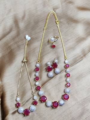 M Creation Gold Plated Combo Set For Women/Girls 1