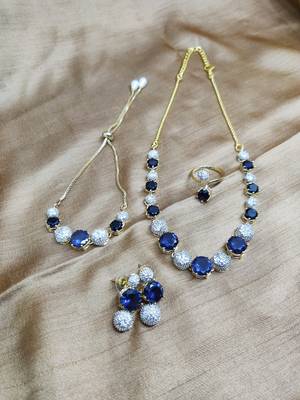 M Creation Gold Plated Combo Set For Women/Girls 1