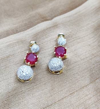 M Creation Red Green Colored Gold Plated Combo Set For Women/Girls 4