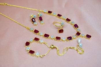 M Creation Gold Plated Combo Set For Women/Girls 2