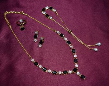 M Creation Gold Plated Combo Set For Women/Girls 1