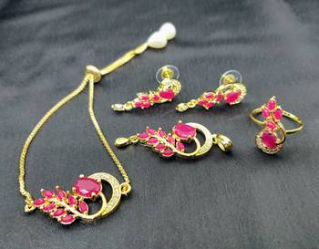 M Creation Gold Plated Combo Set For Women/Girls 1