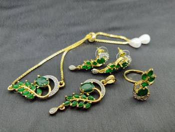M Creation Gold Plated Combo Set For Women/Girls 1
