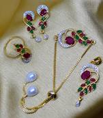 M Creation Gold Plated Combo Set For Women/Girls