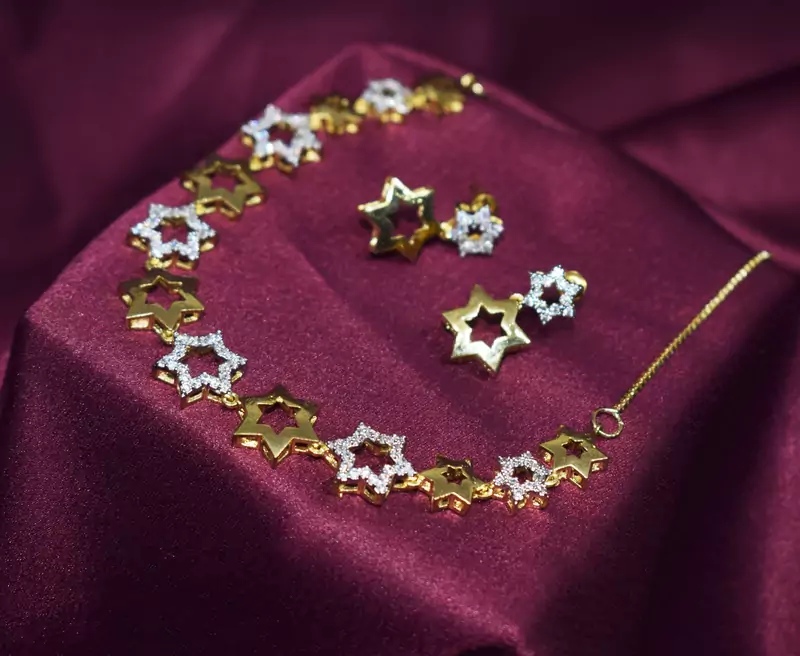 M Creation Gold Plated Combo Set For Women/Girls
