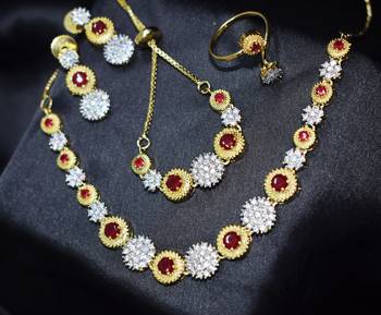 M Creation Gold Plated Combo Set For Women/Girls 2