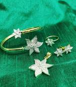 M Creation Gold Plated Combo Set For Women/Girls