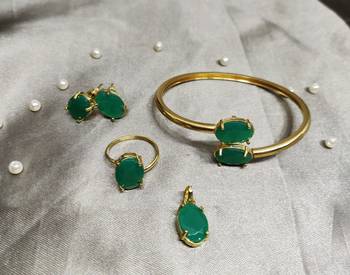 M Creation Gold Plated Combo Set For Women/Girls 1