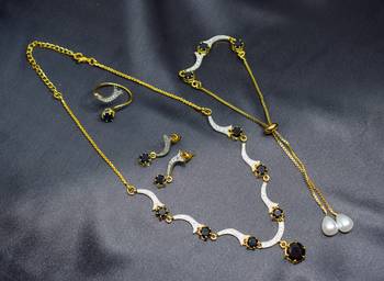 M Creation Gold Plated Combo Set For Women/Girls 1