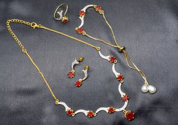 M Creation Gold Plated Combo Set For Women/Girls 1