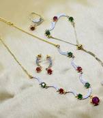 M Creation Gold Plated Combo Set For Women/Girls