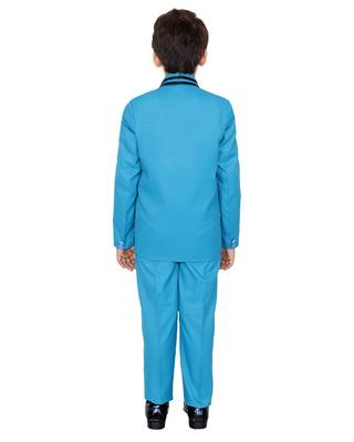 Turquoise plain polyester boys-suit 4
