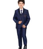 Blue plain polyester boys-suit
