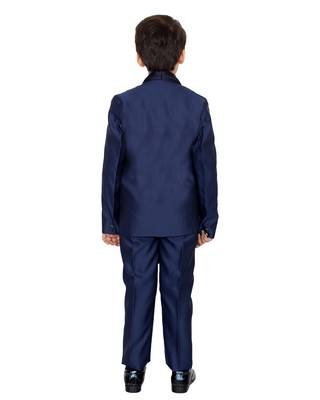 Blue plain polyester boys-suit 4