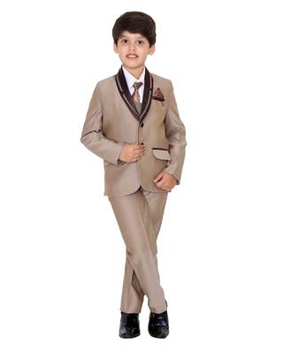 Fawn plain polyester boys-suit 1