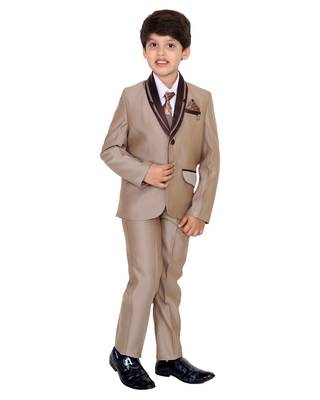 Fawn plain polyester boys-suit 2