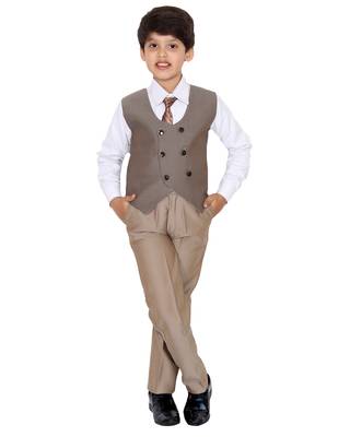 Fawn plain polyester boys-suit 3