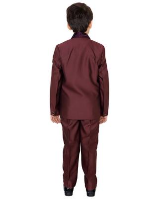 Maroon plain polyester boys-suit 4