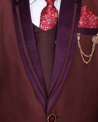 Maroon plain polyester boys-suit 5
