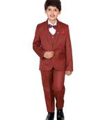Yellow plain polyester boys-suit