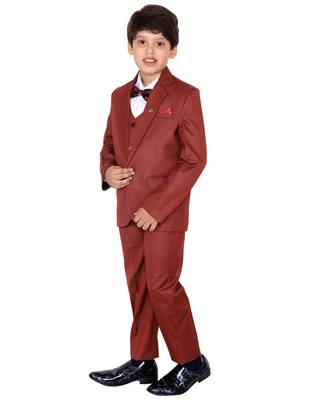 Yellow plain polyester boys-suit 2