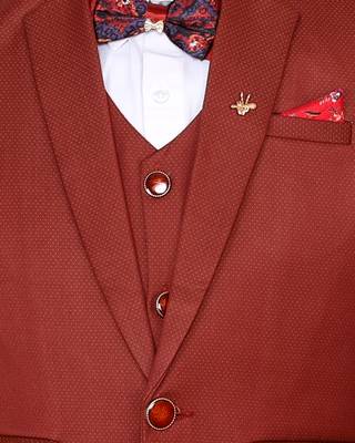 Yellow plain polyester boys-suit 5