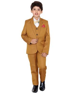 Orange plain polyester boys-suit 1