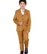 Orange plain polyester boys-suit