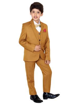 Orange plain polyester boys-suit 2
