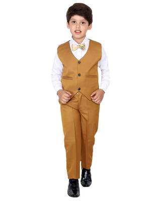 Orange plain polyester boys-suit 3