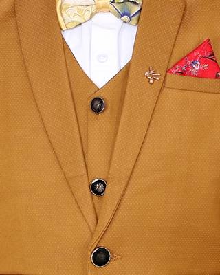 Orange plain polyester boys-suit 5