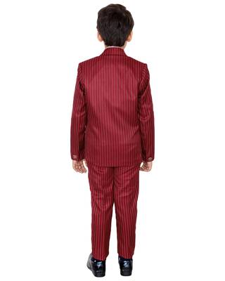 Maroon plain polyester boys-suit 4