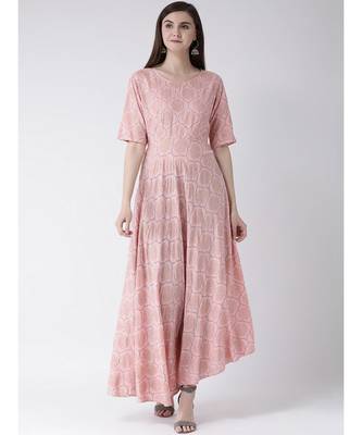 Women Persian Pink Rayon Flared Kurta 1