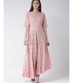Women Persian Pink Rayon Flared Kurta