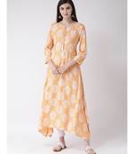 Women Pale Orange Rayon A-line Kurta
