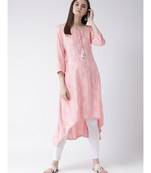 Women Persian Pink Rayon A-line Kurta