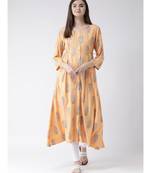 Women Pale Orange Rayon A-line Kurta
