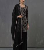 Black Embroidered Georgette Salwar