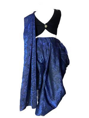 blue woven stitched art_silk kids-sarees 2