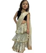 beige woven stitched art_silk kids-sarees