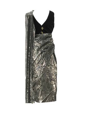 grey woven stitched art_silk kids-sarees 4