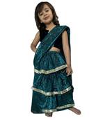 green woven stitched art_silk kids-sarees