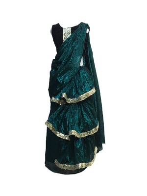green woven stitched art_silk kids-sarees 3