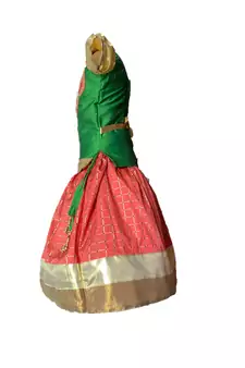 green woven taffeta girls top bottom