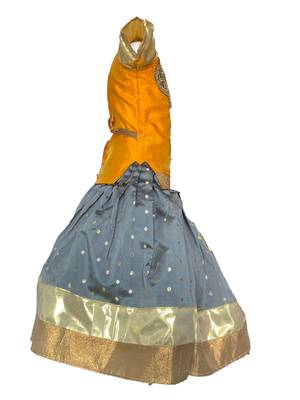 yellow woven taffeta girls top bottom 4