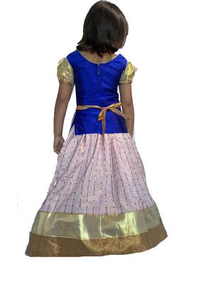 blue woven taffeta girls top bottom 2