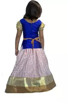 blue woven taffeta girls top bottom