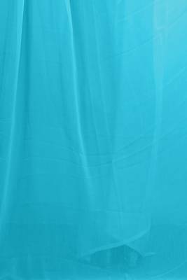 blue plain georgette saree with blouse 5